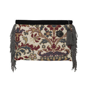 Jacquard de style tapisserie Franges argent